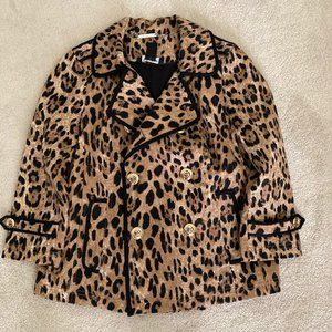 0P leopard short swing coat